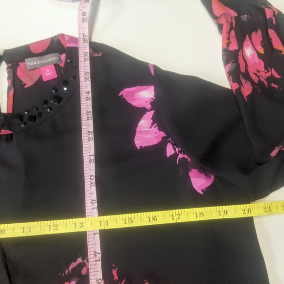 Vince Camuto Size XS Black Floral Tunic - Picture 13 of 16